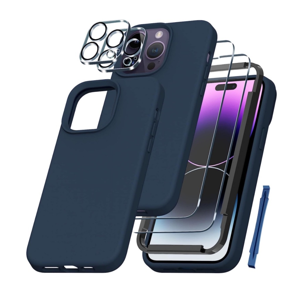 [5 in 1] iPhone 14 Pro Max Case | 2X Screen Protector + 2X Camera Lens Protector